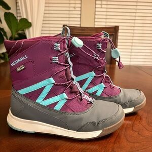 Merrell Women's Purple and Gray Winter Boots with Teal Accents